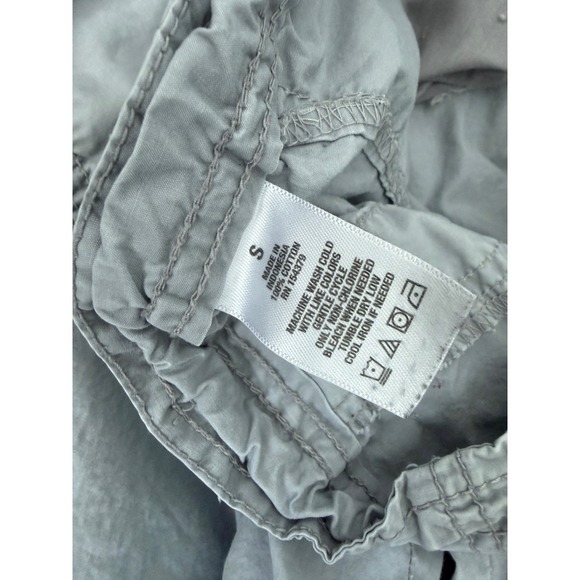 Aeropostale Gray Parachute Cargo Pants Cotton Drawstring Jogger Pockets size S - Picture 2 of 9